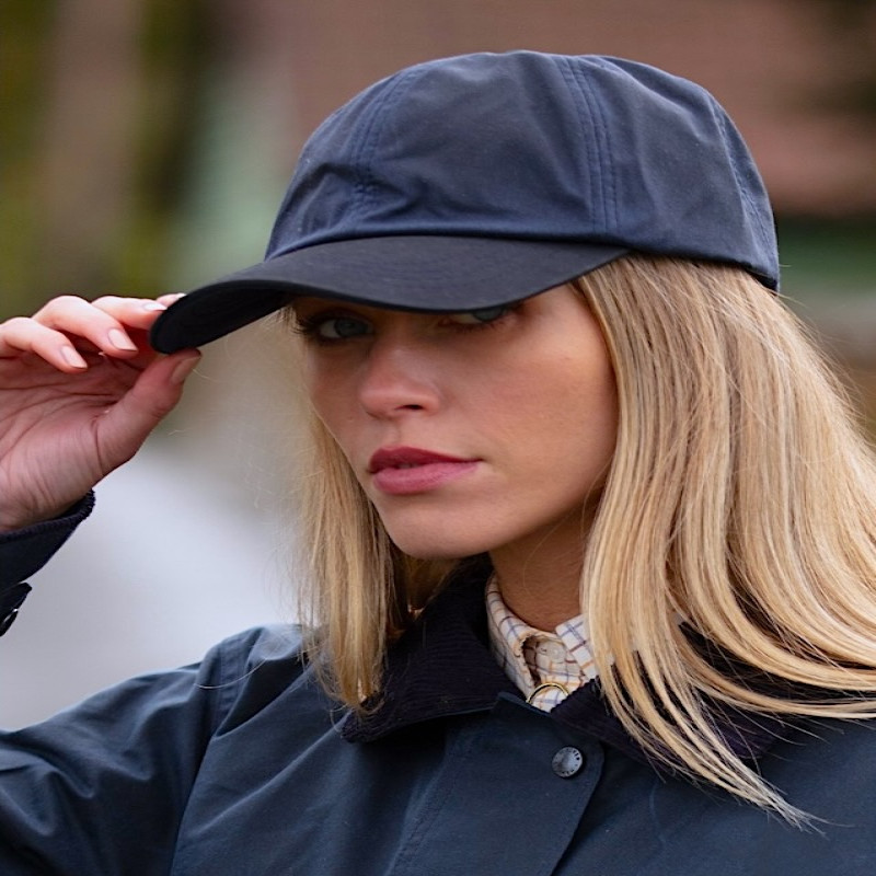 Made in UK Wax Stallington Baseball Cap with Suede Leather Peak One-Size Navy